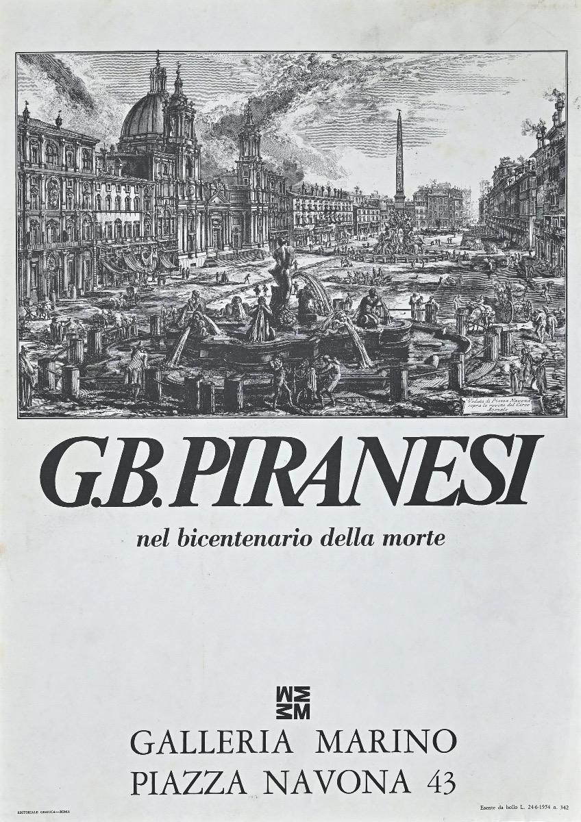 Unknown Figurative Print - Vintage Poster of G.B. Piranesi's Exhibition - 1975