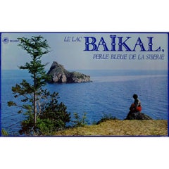 Vintage travel poster produced by Intourist in the 1970s - Lake Baikal