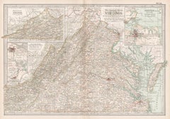 Virginia. USA. Century Atlas state Antique vintage map