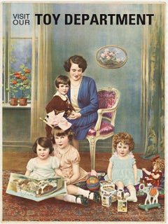Visit our Toy Department original vintage chromolithograph poster