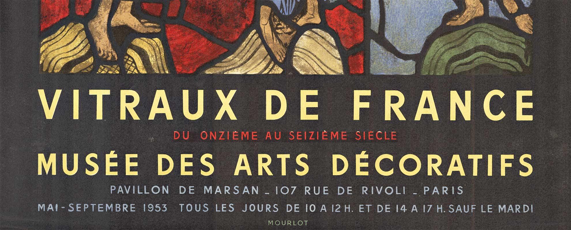 Vitraux De France, affiche vintage originale du Musée des Arts Décoratifs de Moulot - Art nouveau Print par Unknown