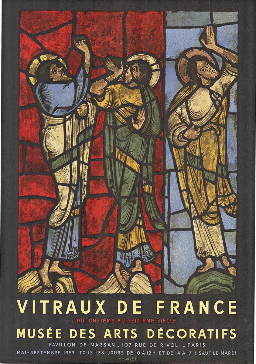 Vitraux De France, Musee des Arts Decoratifs original Moulot vintage poster