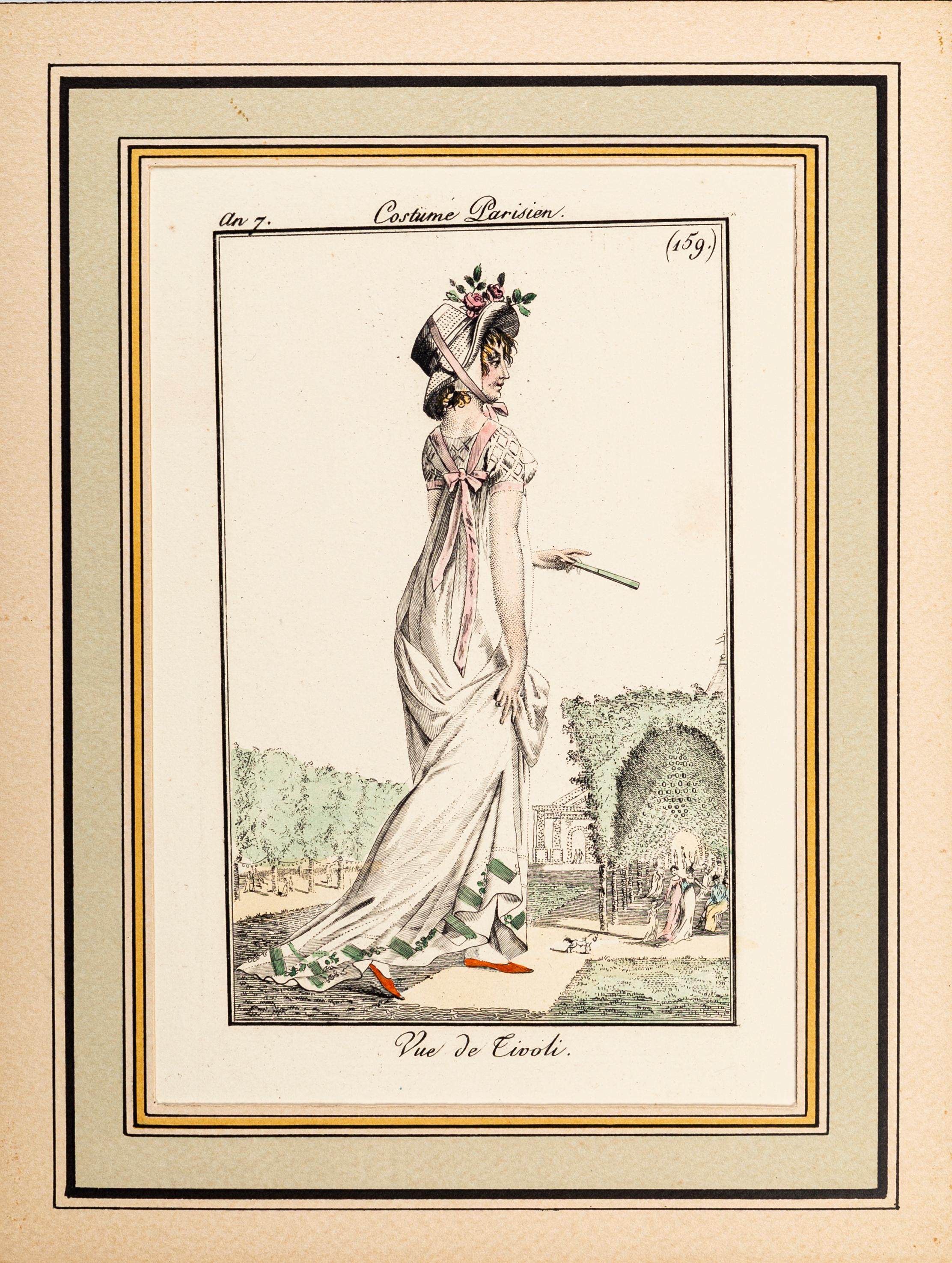 Unknown Figurative Print - Vue de Tivoli - From Le Journal des Dames et des Modes - 1797