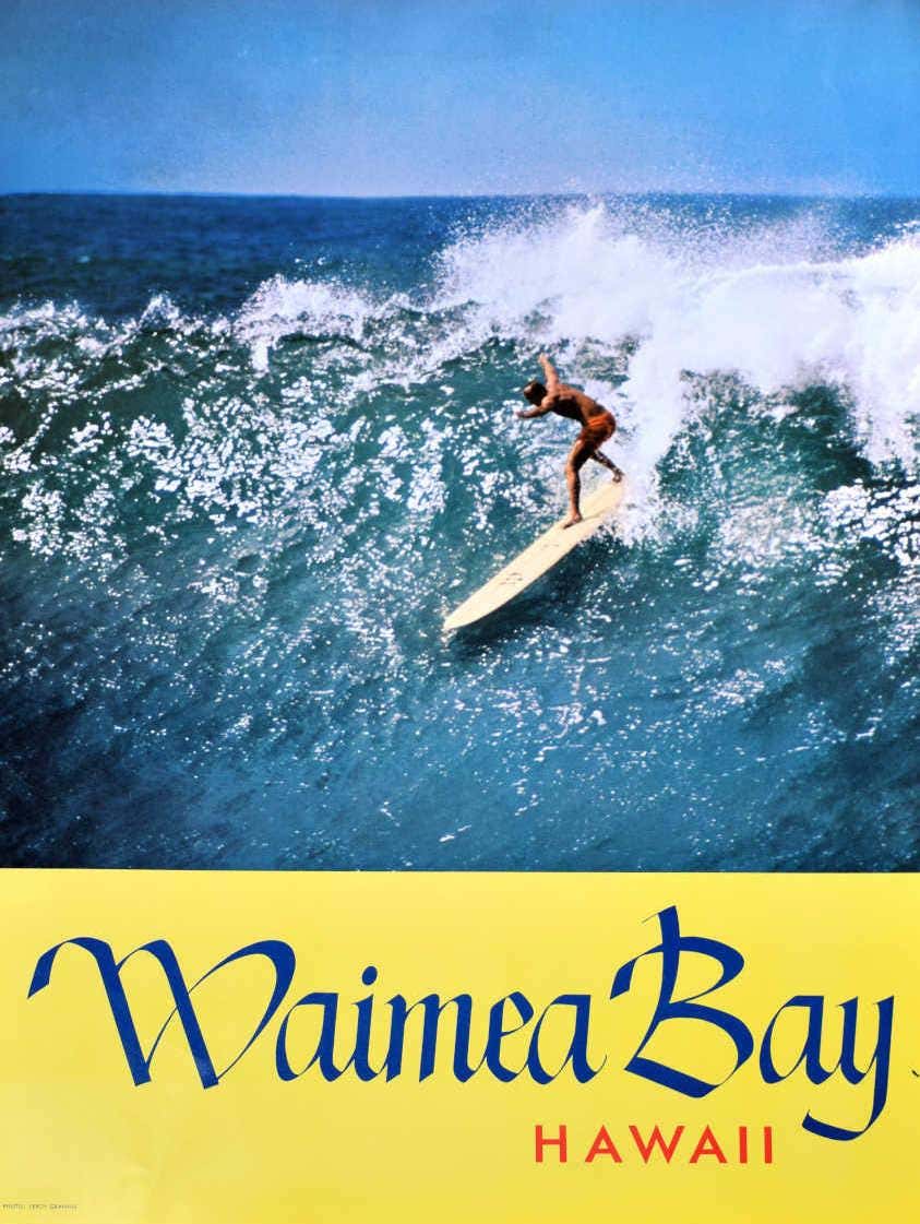 Vintage Surfer Poster - 3 For Sale on 1stDibs