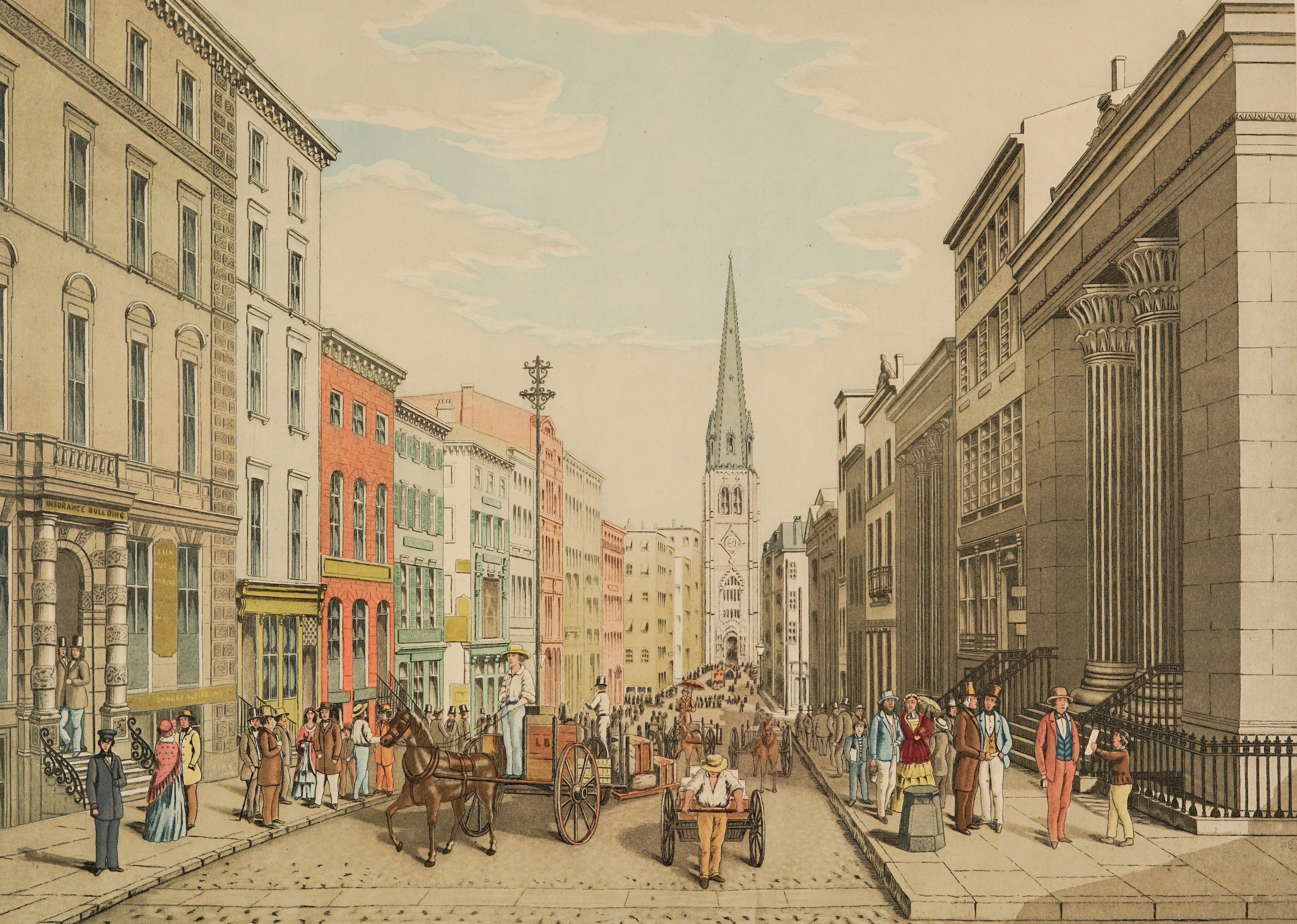 Wall Street, 1856   - Print by Unknown