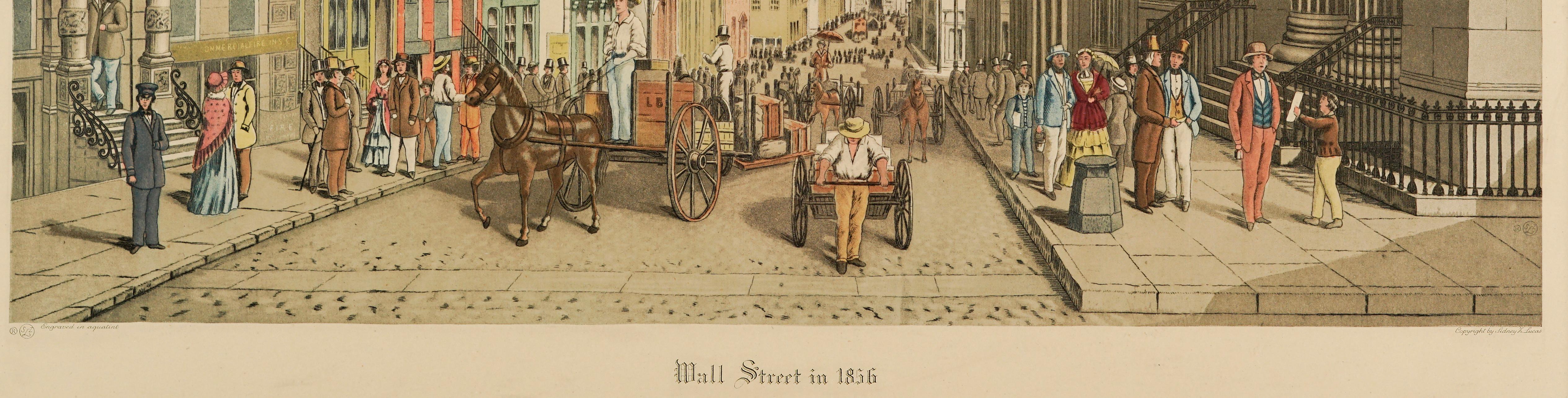 Wall Street, 1856   - Beige Landscape Print by Unknown