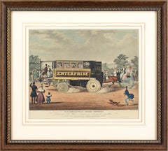 Walter Hancocks Dampf-Omnibus Enterprise, handkolorierte Lithographie aus dem 19.