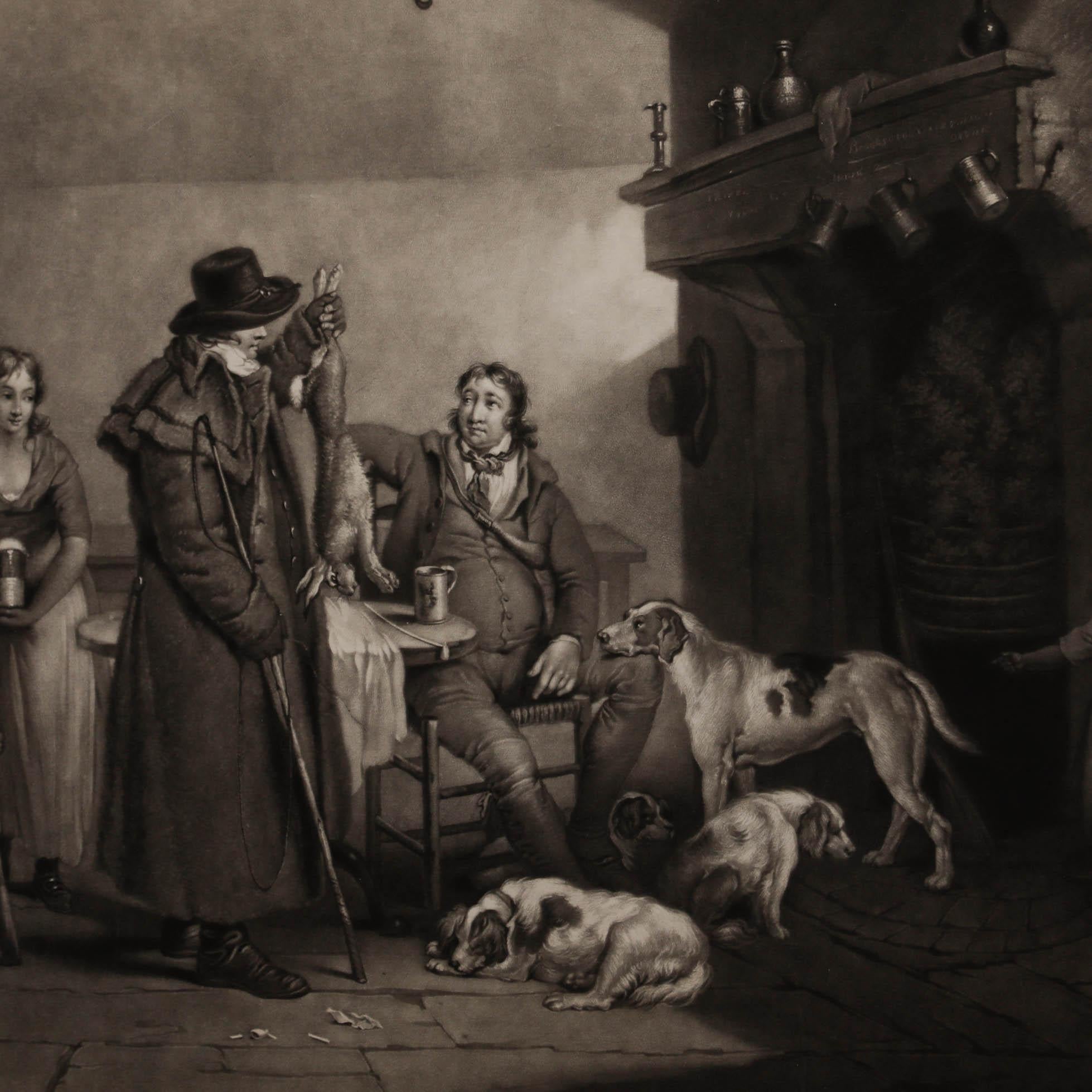 Ward después de Morland - 1797 Mezzotinta, Interior de una cervecería rural en venta 1