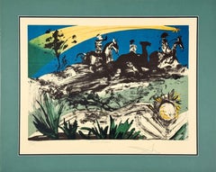 Sogno dei guerrieri, litografia surrealista di Salvador Dalì