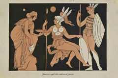 Krieger mit gefiederten Helmen - Lithographie - 1862