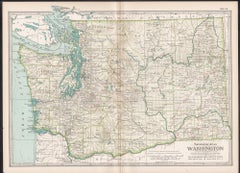 Washington. USA. Atlante di stato Century Atlas antica mappa d'epoca
