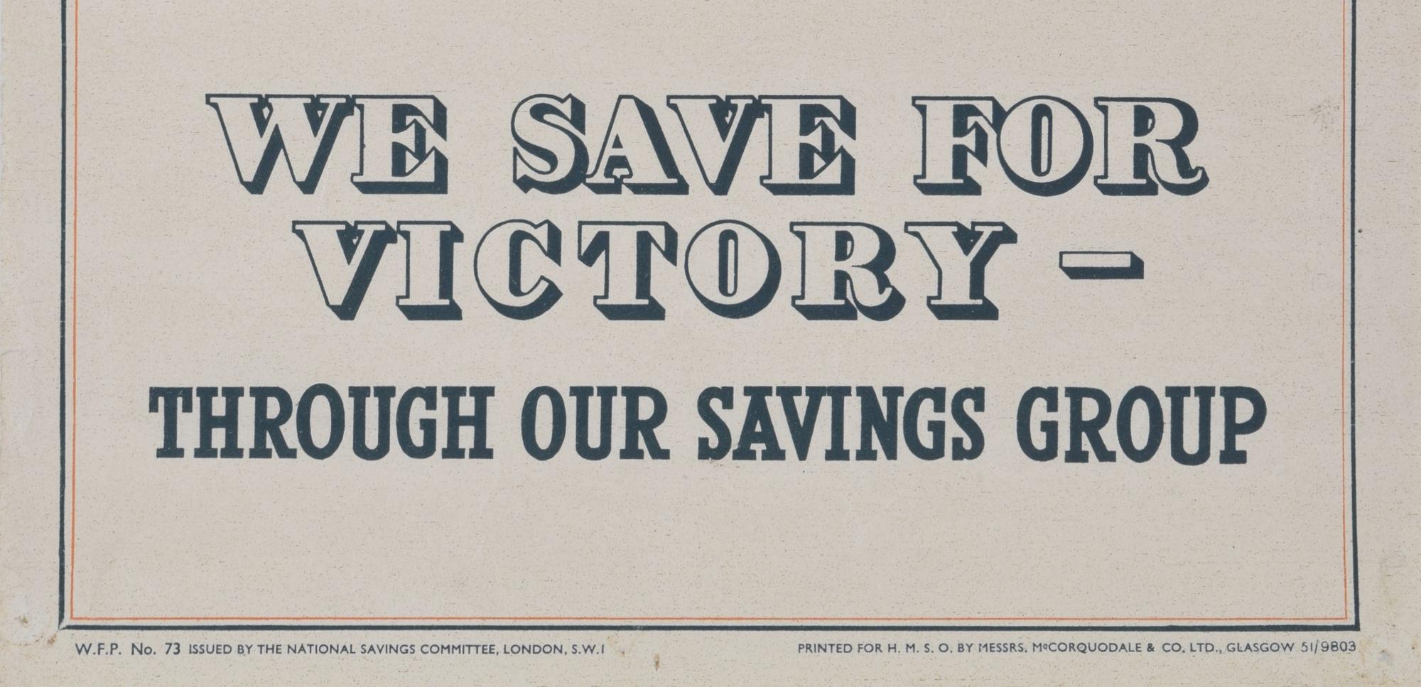 Wir sparen für den Sieg Originalplakat der National Savings im Angebot 2
