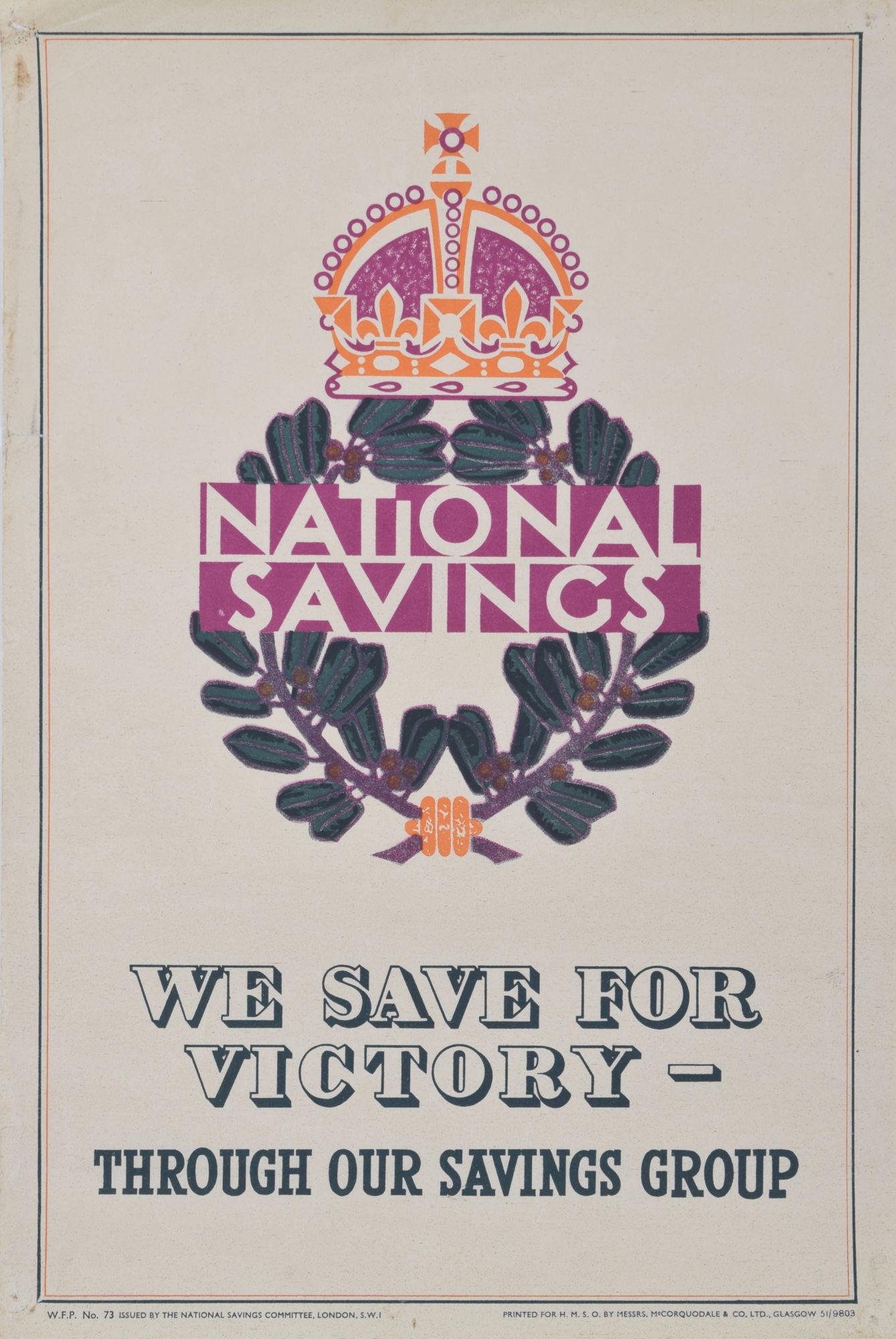 We Save for Victory original vintage National Savings poster
