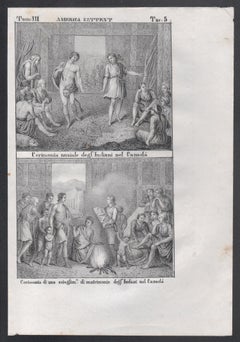 Wedding, Indigenous Peoples, Canada, North America, mid 19th century lithograph.