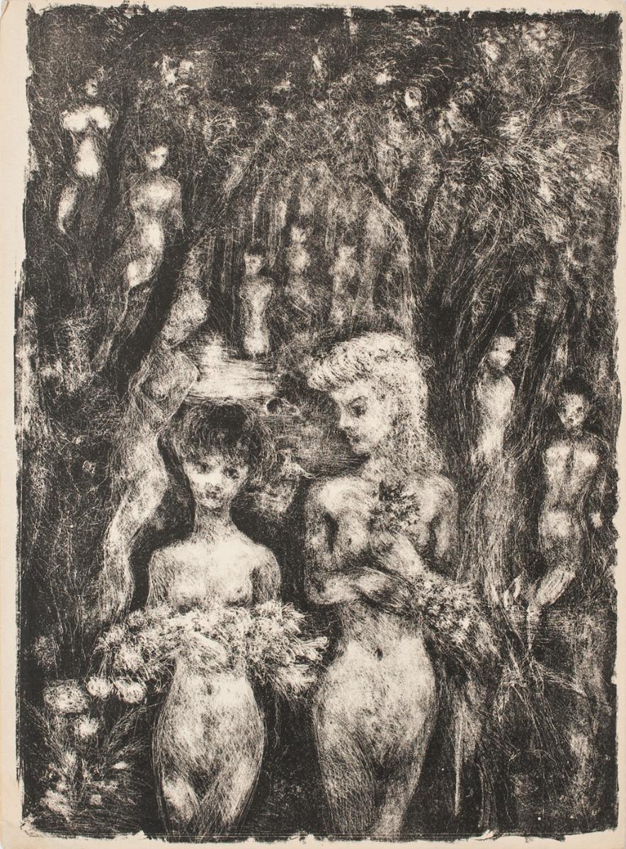 Unknown Figurative Print - Wedding - Original Lithograph - Mid-20th Century