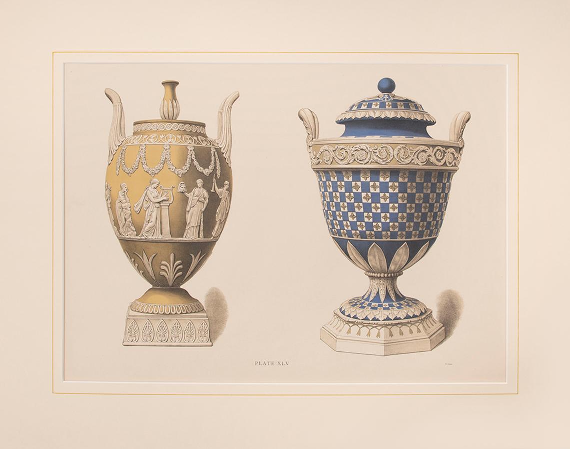 Wedgewood Vasen, grün und dreifarbig Jaspar. Pl. XLV