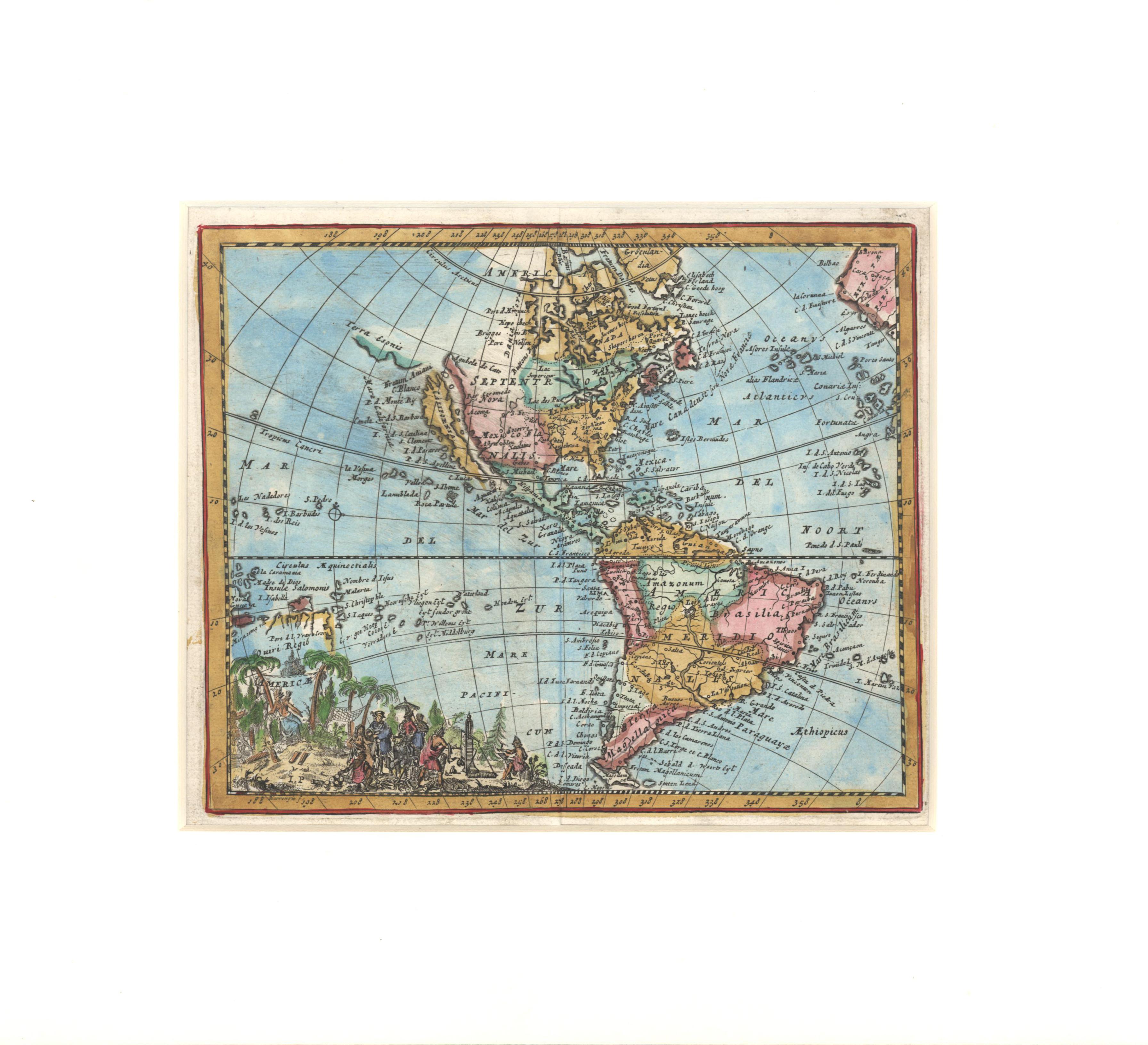 Unknown Landscape Print - Western Hemisphere Map with California as an Island