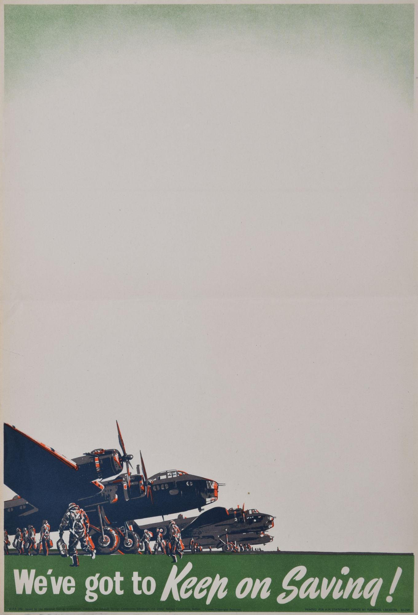 We've Got To Keep On Saving original vintage WW2 RAF Short Stirling poster - Print by Unknown