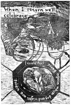 When I Return, Woodblock Print by Daniel Duford, 2013
