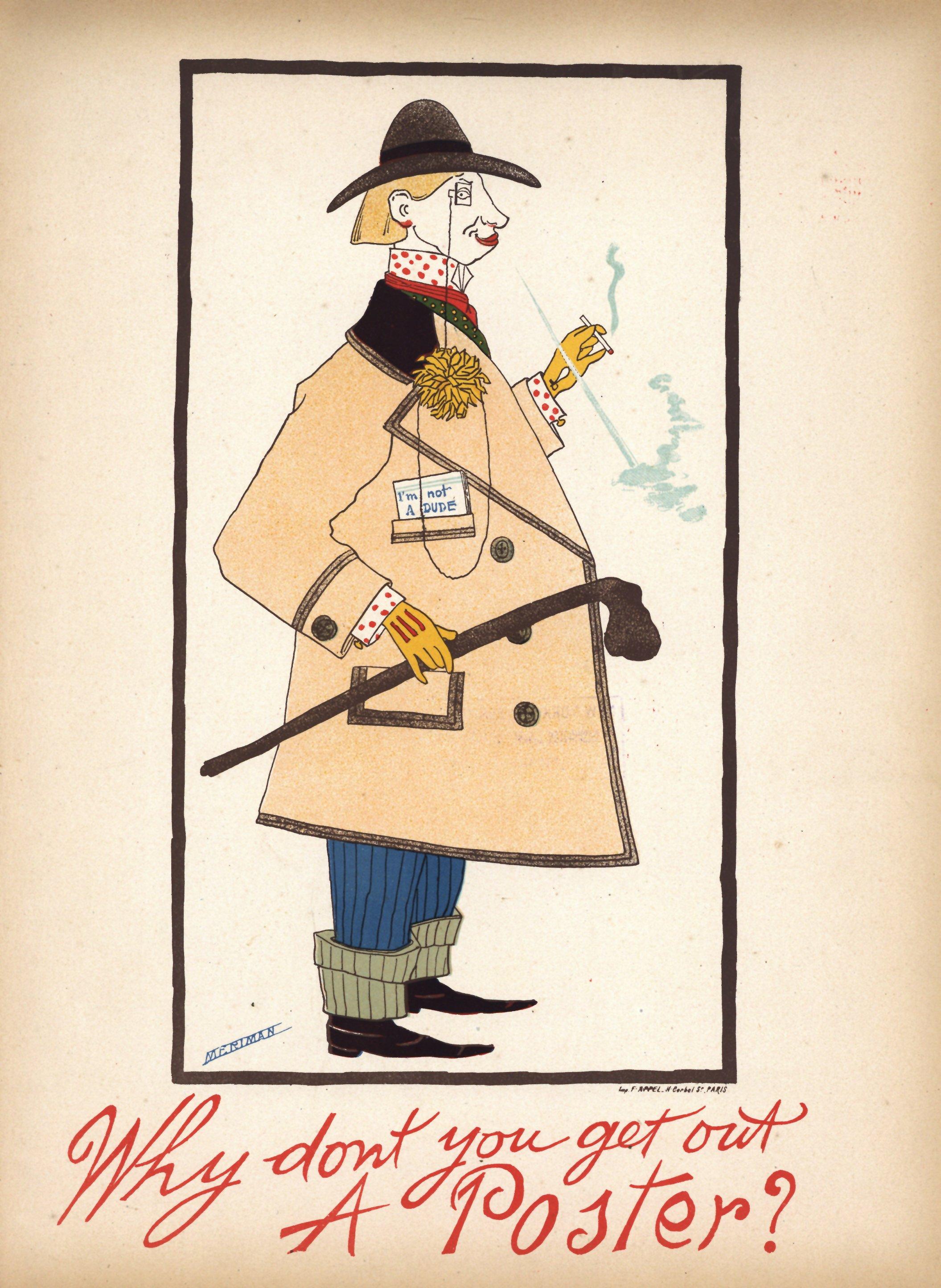 "Why don't you get out a poster?" French lithograph poster, printed in 1897 - Print by Unknown