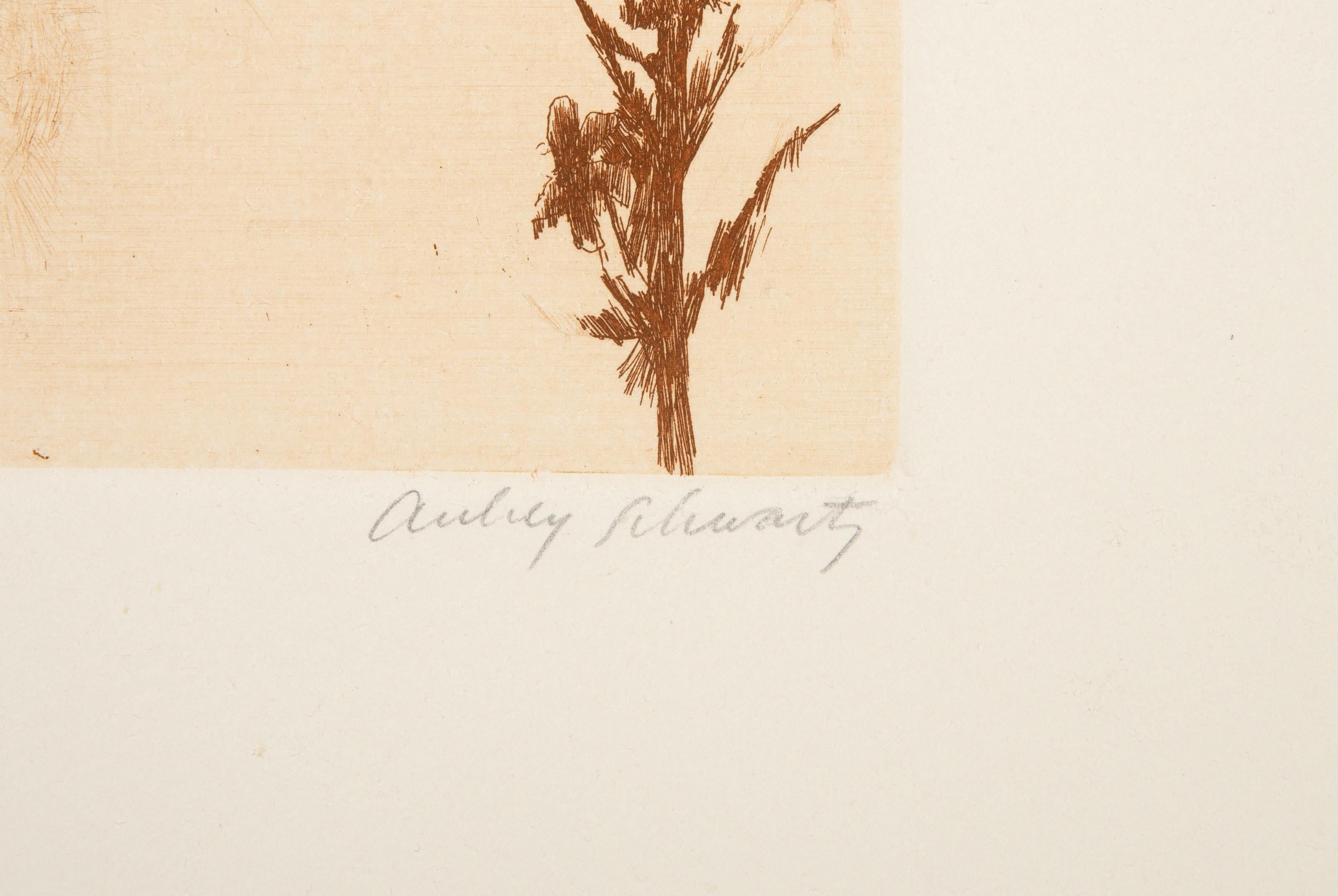 Flores silvestres IX, grabado moderno de Aubrey Schwartz en venta 3
