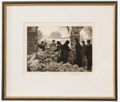 Wilfred R. E. Fairclough (1907-1996) - Framed 1983 Etching, Market Place