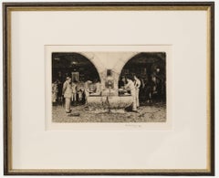 Wilfred R. E. Fairclough (1907-1996) - Framed 1986 Etching, Italian Fishmongers