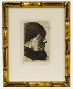 Wilhelm Leibl (1844-1900) - 1874 Etching, Portrait of an Elderly Man