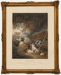 William Bond after George Morland - 1803 Stipple Engraving, Shepherds Reposing