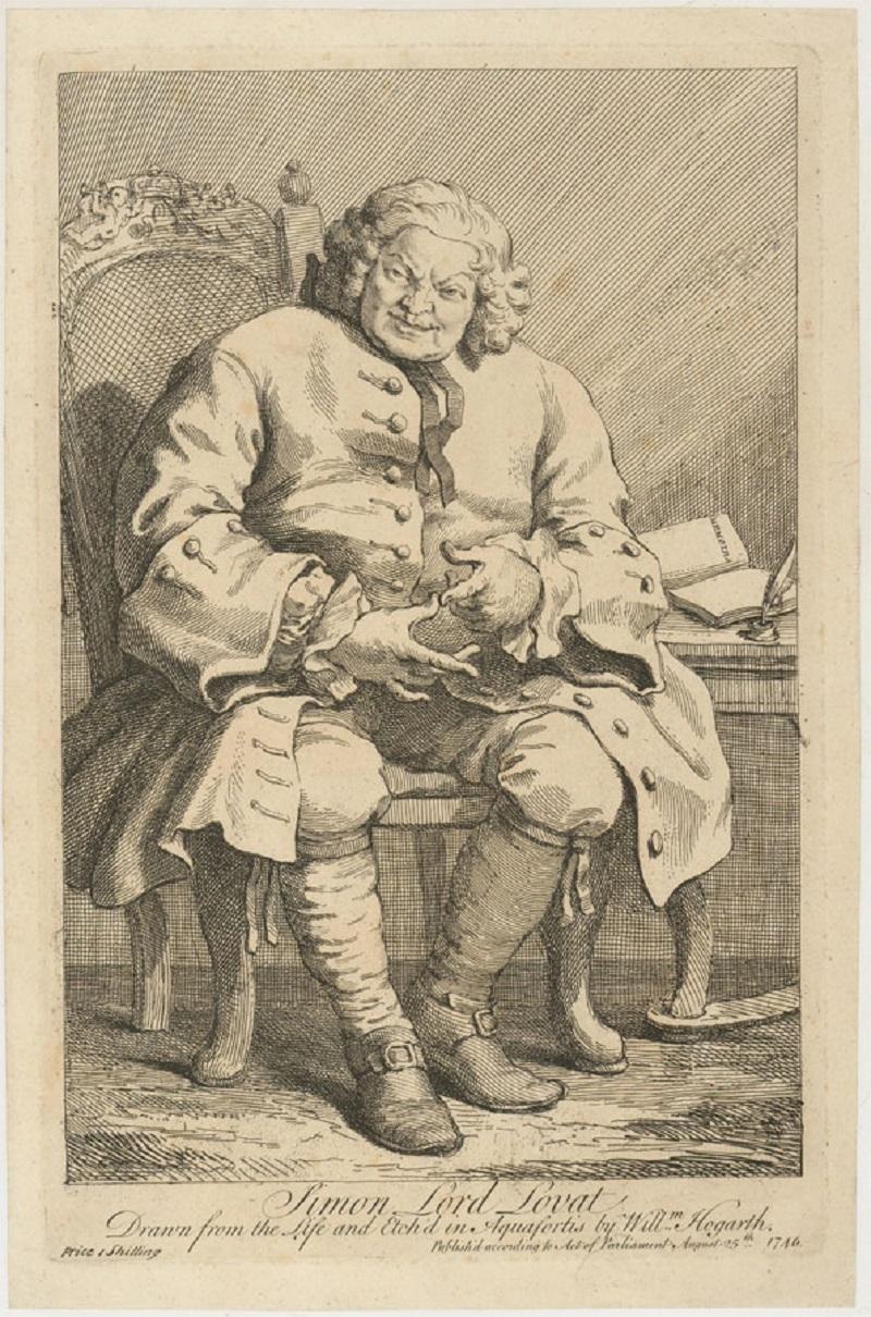William Hogarth (1697-1764) - c.1775 Engraving, Simon, Lord Lovat - Print by Unknown