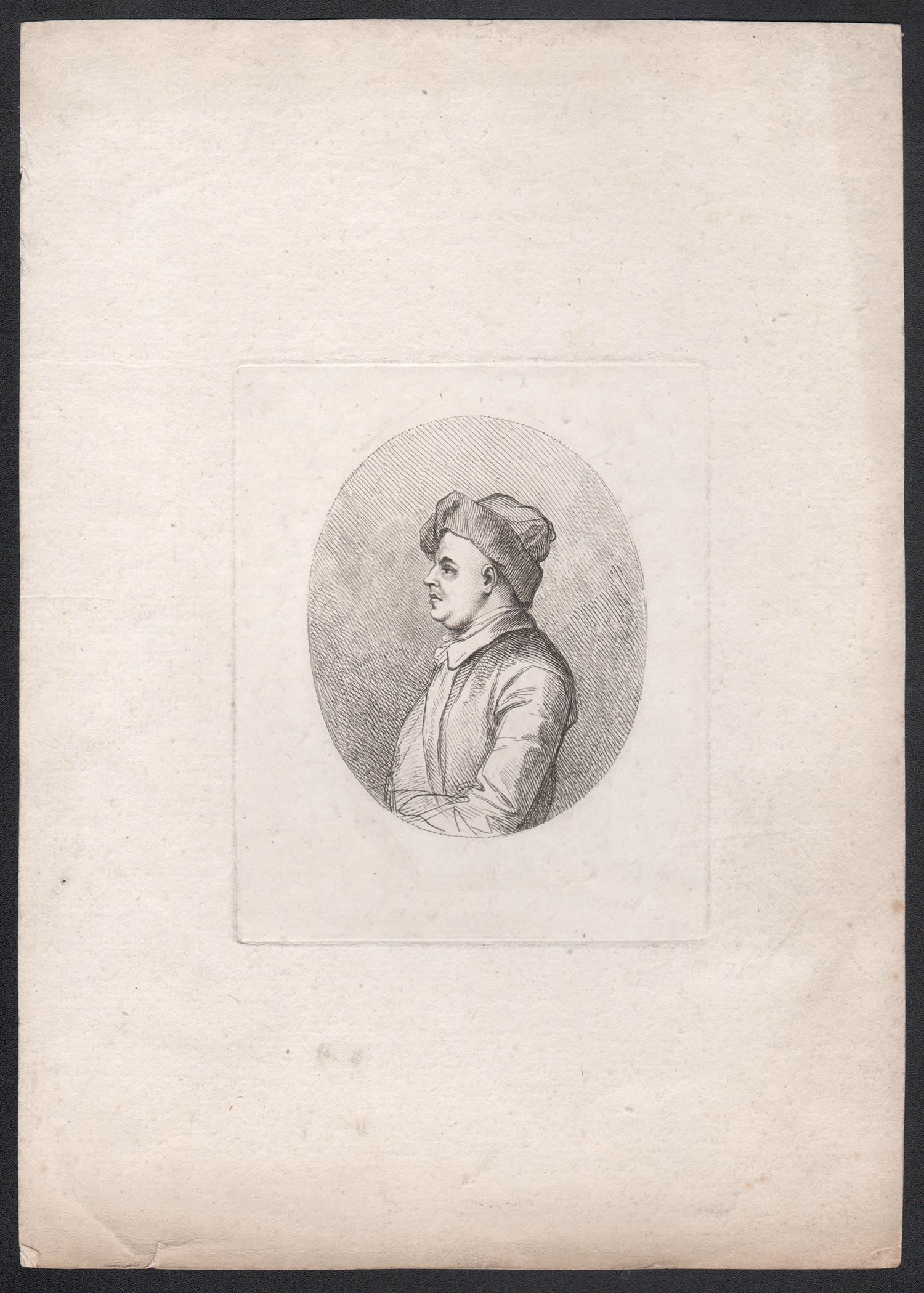 William Woollett, engraver, late 18th century artist portrait engraving print - Print by Unknown