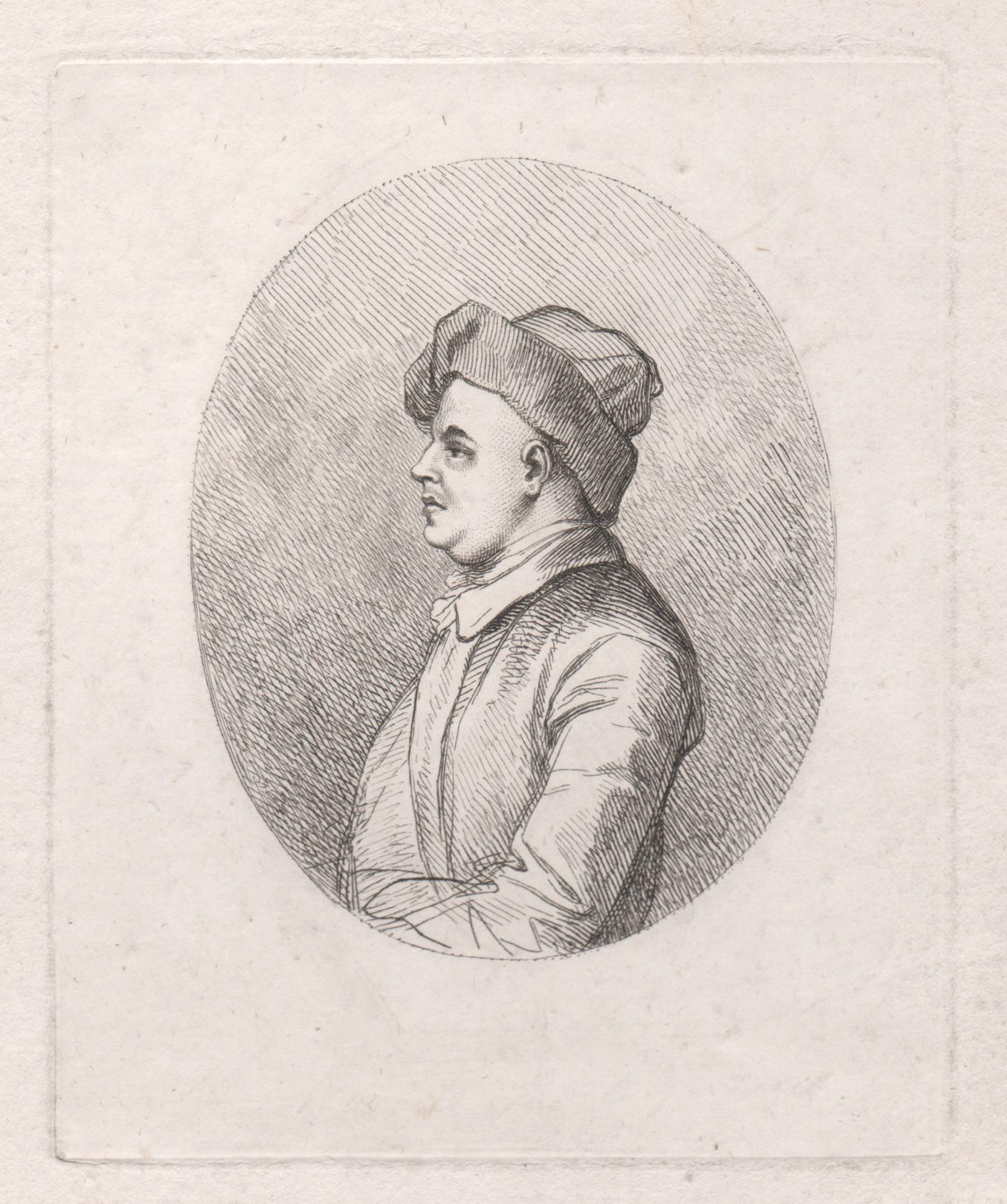 William Woollett, grabador, grabado retrato de artista de finales del siglo XVIII