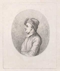William Woollett, grabador, grabado retrato de artista de finales del siglo XVIII