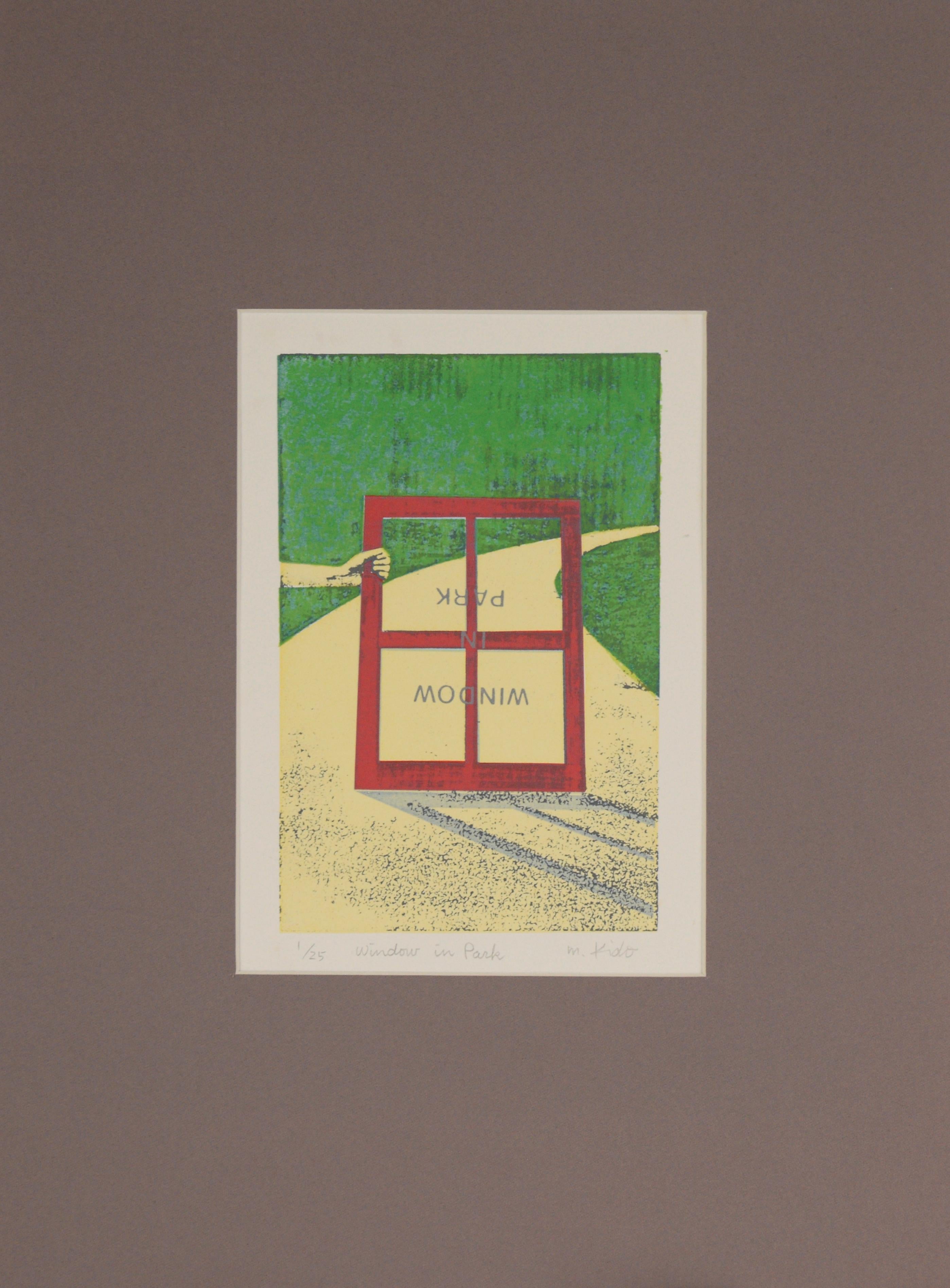 Landscape Print di Unknown - "Finestra nel parco" - Litografia su carta