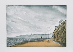 Windy Beach, aguafuerte surrealista de Hank Laventhol