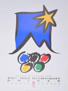 Original-Vintage-Poster, Winter Olympische Winterspiele Albertville 1992