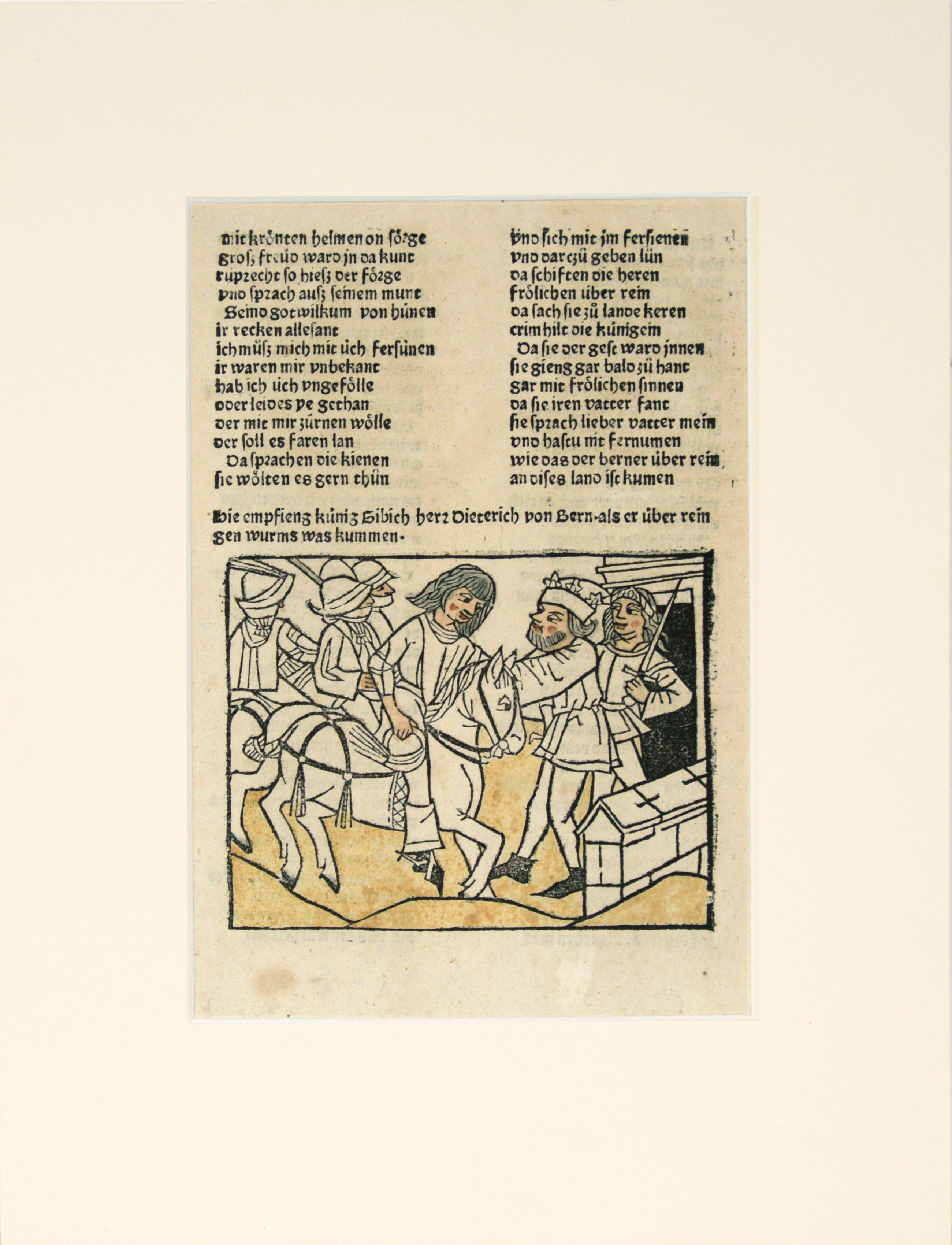 Wolfdietrich - Originalbeilage aus Johann Prüss' Das Heldenbuch – Print von Unknown