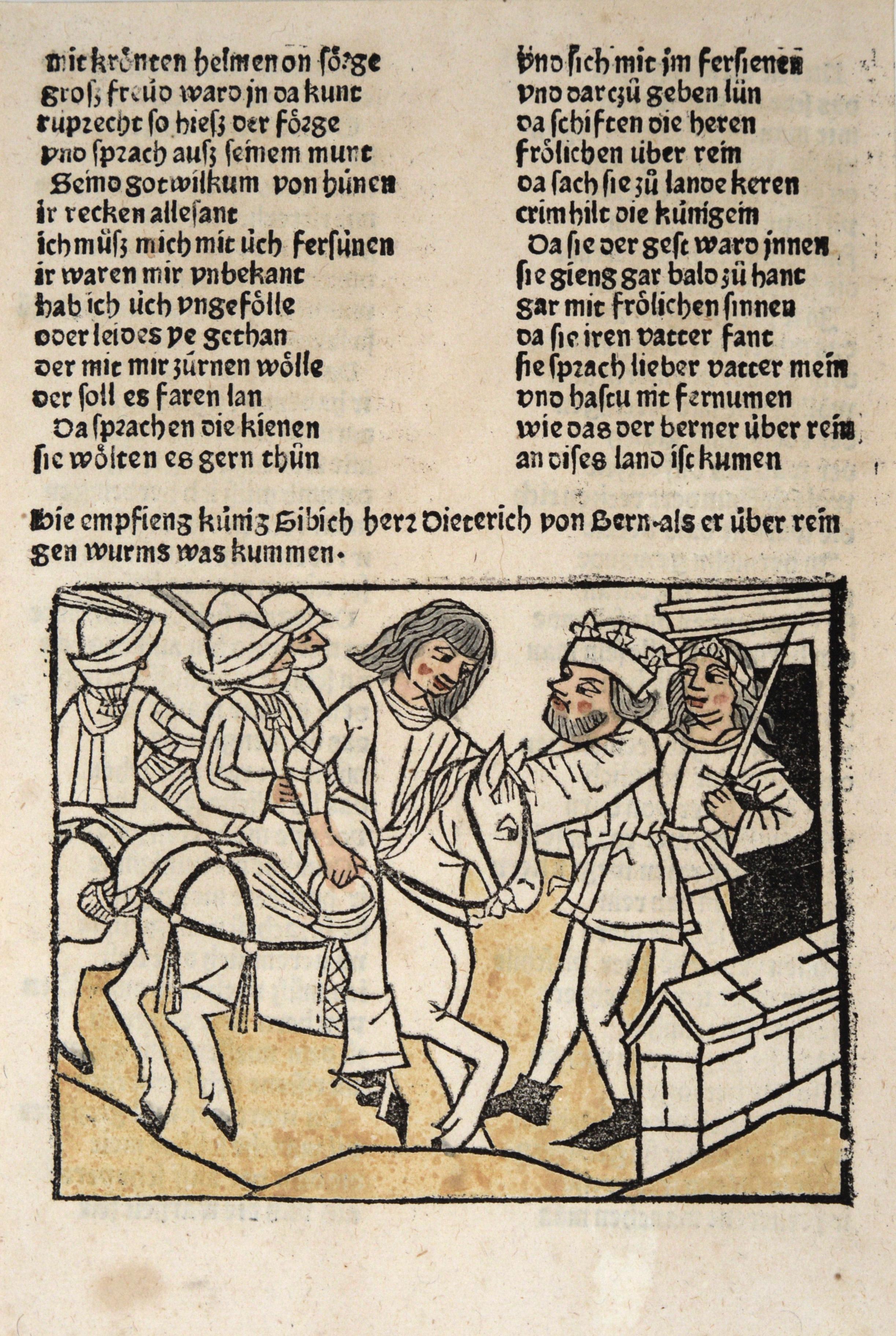 Wolfdietrich - Originalbeilage aus Johann Prüss' Das Heldenbuch (Mittelalterlich), Print, von Unknown