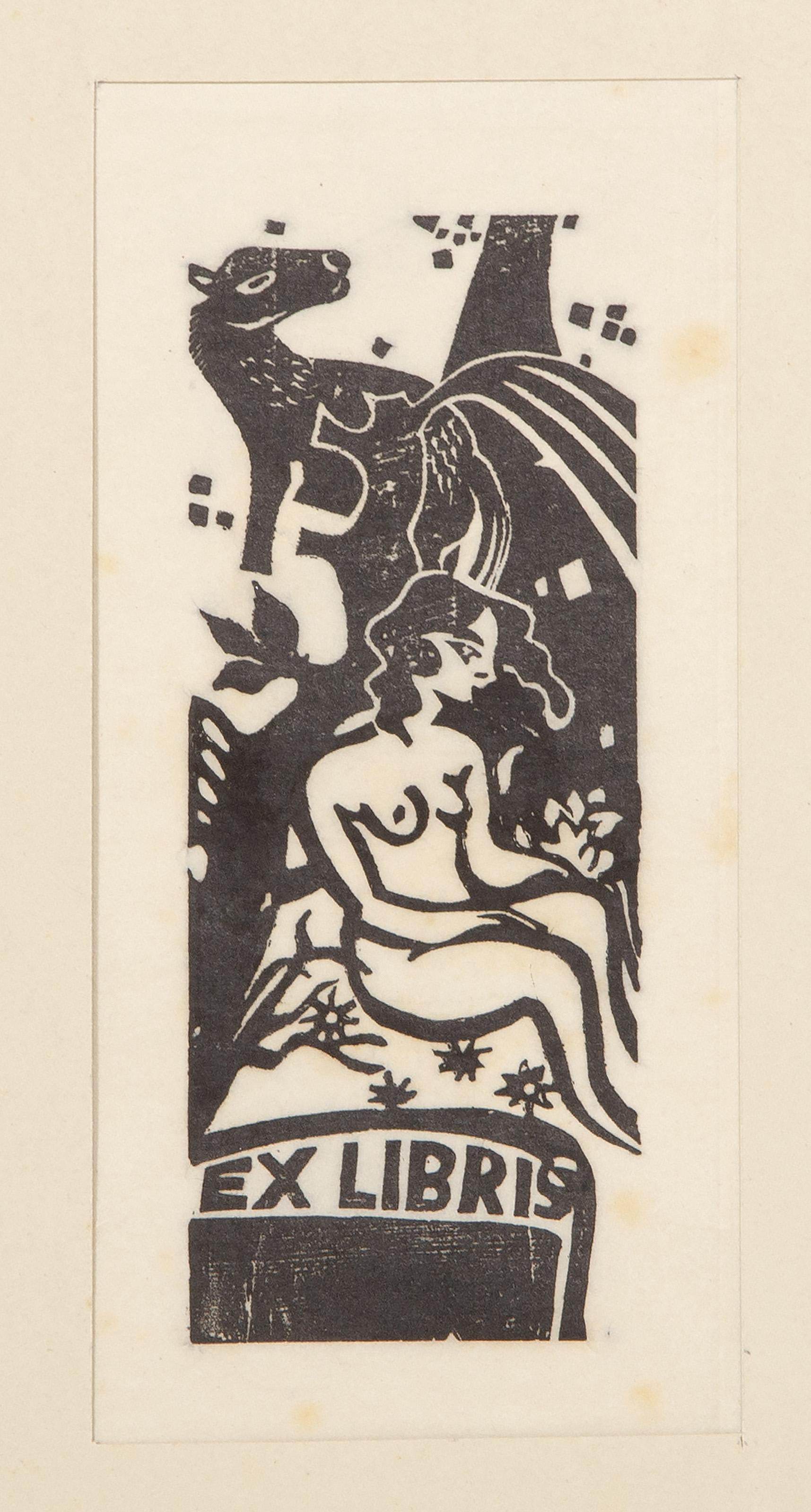  Unknown Artist - Woman in Tree, Medium: Woodblock on thin laid paper, Size: 12.75 x 7.5 in. (32.39 x 19.05 cm), Description: From the collection of the late Larry Saphire.