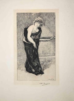 Woman - Original Etching  - Early 20th century