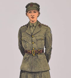 Women's Royal Army Corps Institute of Army Education WW2 uniform lithograph