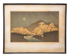 Woodblock After Utagawa Hiroshige "Evening Cherry on Mt. Yoshino"
