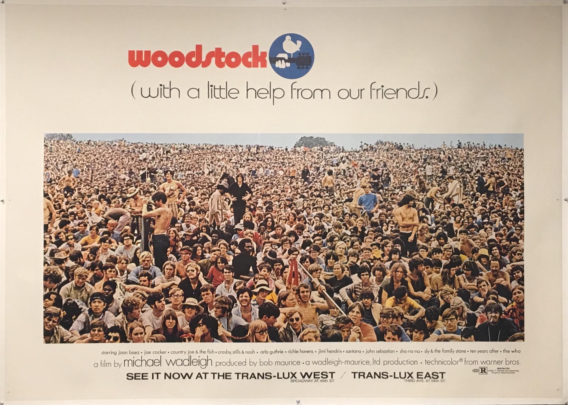 Unknown Landscape Print - WOODSTOCK RARE FILM POSTER - CROWD SCENE - 50 YEARS OLD THIS SUMMER  