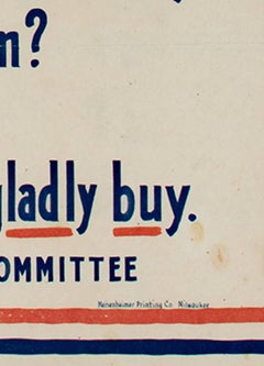 "World War I Poster - Uncle Sam, " Lithograph printed by Meisenheimer Milwaukee