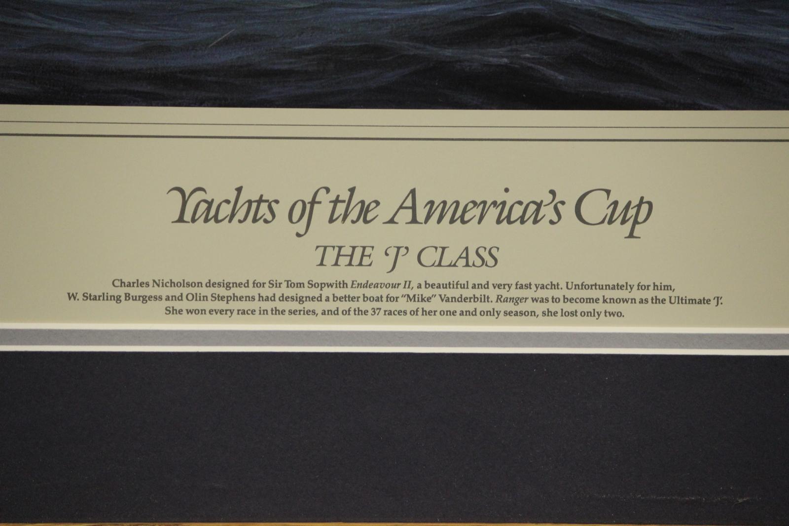 Yachts Of The America's Cup The 'J' Class 1992 Gerahmter Druck im Angebot 1