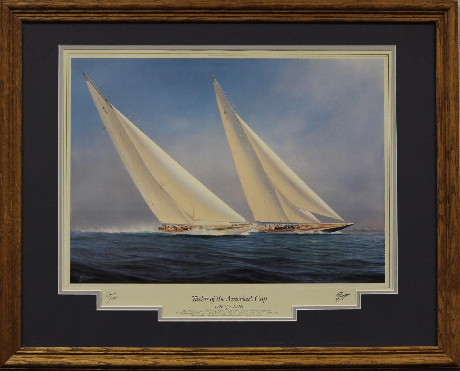Yachts Of The America's Cup The 'J' Class 1992 Gerahmter Druck – Print von H. Thompson