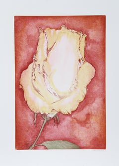 Rosa amarilla, aguafuerte surrealista de Hank Laventhol