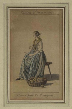 Jeune femme de Lucerne - Gravure - 19ème siècle