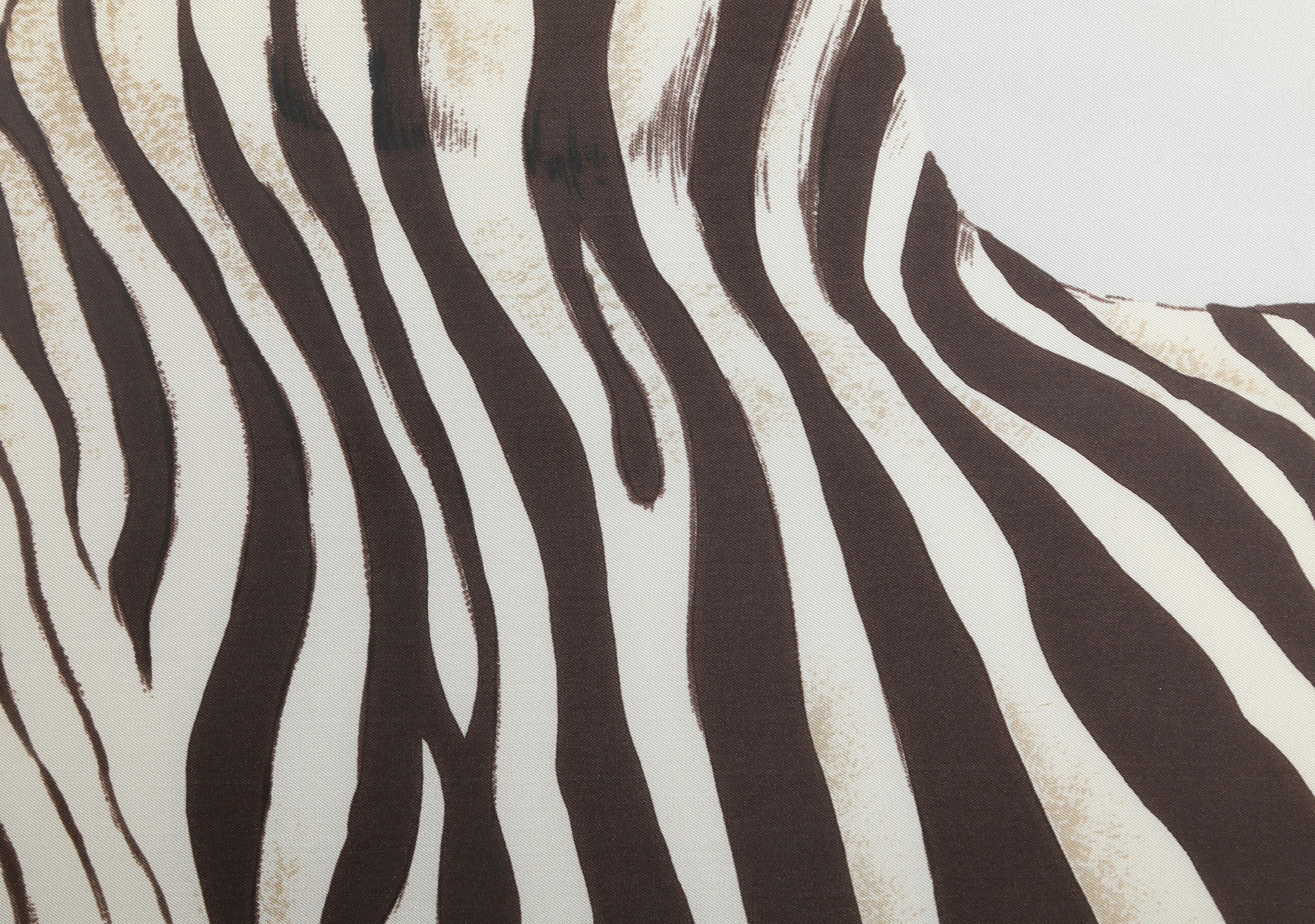 Zebra, poster fotorealista su lino - Print Fotorealista di Unknown