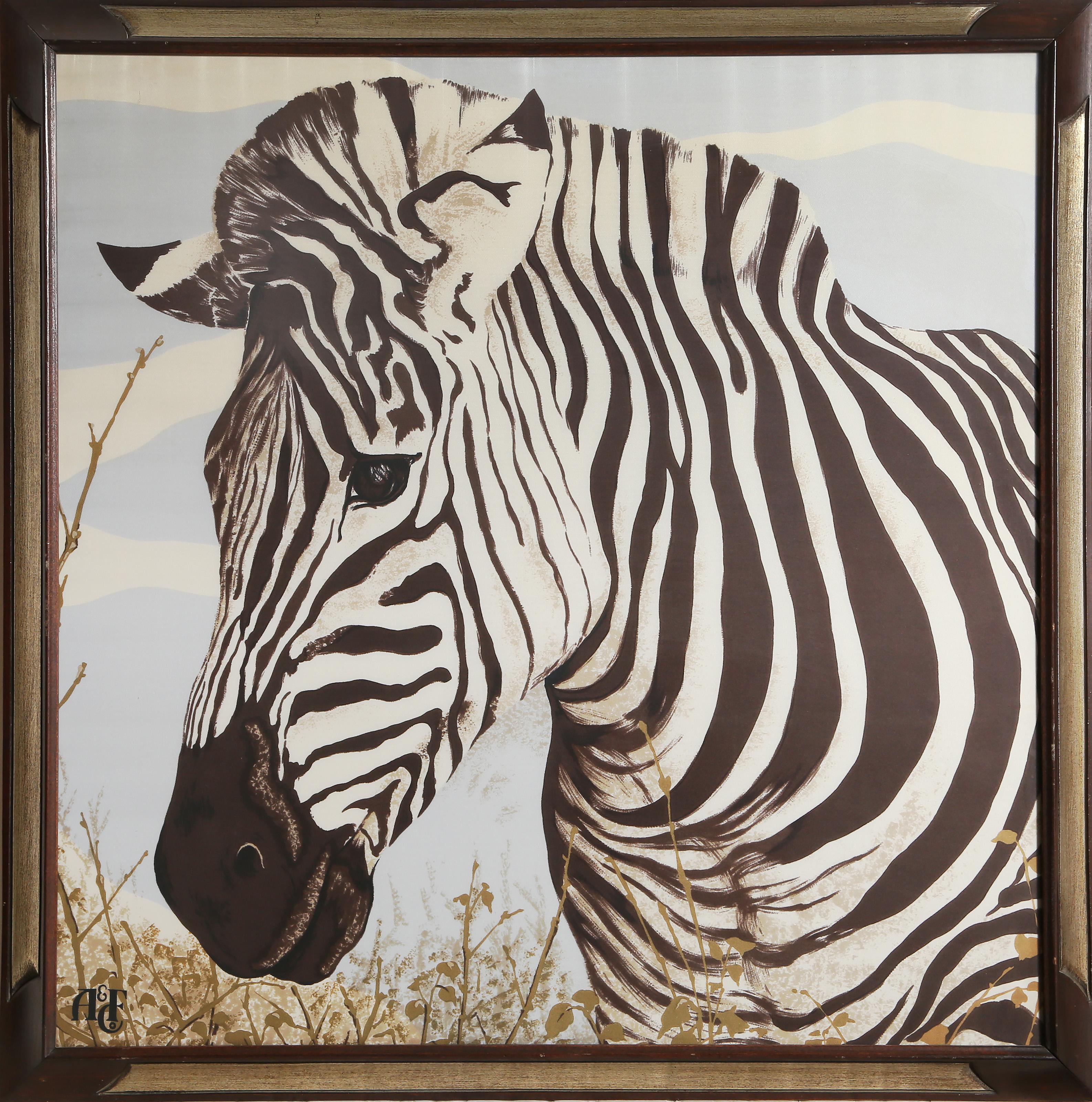 Zebra, poster fotorealista su lino
